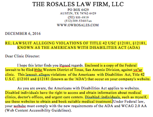 Letter from ADA Attorney