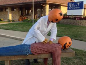 Dr. Pumpkin adjust gourds of patients